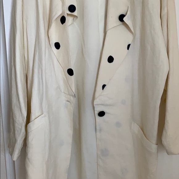 Char linen jacket ecru with navy dots - Picture 3 of 3
